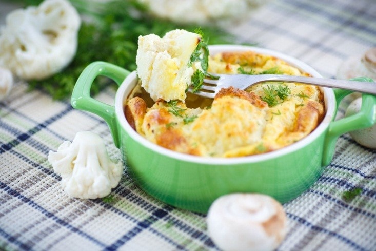 Herbed Cauliflower Quinoa and Cheese Casserole